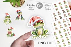 Sticker Watercolor Christmas Frog Product Image 1