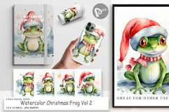 Digital Paper Watercolor Christmas Frog Product Image 1