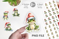 Sticker Watercolor Christmas Frog Product Image 1