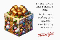 christmas gift clipart, watercolor christmas gift bundle Product Image 2