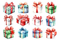 Watercolor Christmas Gifts. Clipart Bundle. Product Image 2