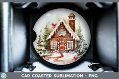 GorgeousWatercolor Christmas Car Coaster design.