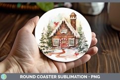 GorgeousWatercolor Christmas Round Coaster design.