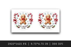 Watercolor Christmas gingerbread man candy cane Sweet holidays quote print 20 oz tumbler skinny mug wrap clipart t-shirt sublimation printable design