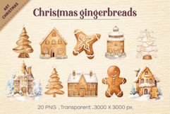 Watercolor Christmas gingerbreads. PNG, Clipart. Product Image 2