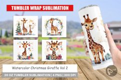 Tumbler Wrap Watercolor Christmas Giraffe Product Image 1