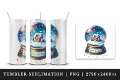 Watercolor Christmas globe house snowflakes Happy New Year quote print 20 oz tumbler skinny mug wrap clipart t-shirt sublimation printable design