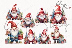 Watercolor Christmas Gnomes Clipart Product Image 4