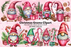 Watercolor Christmas Gnome Clipart Product Image 1