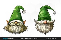 Watercolor Christmas Gnome Hat Illustration Clipart Product Image 1