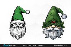 Watercolor Christmas Gnome Hat Illustration Clipart Product Image 1