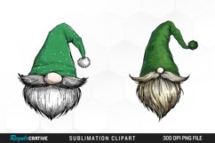 Watercolor Christmas Gnome Hat PNG Set Clipart Product Image 1