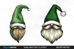 Watercolor Christmas Gnome Hat PNG Set Clipart Product Image 1