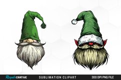 Watercolor Christmas Gnome Hat PNG Set Clipart Product Image 1