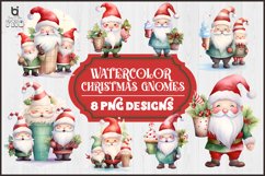 Watercolor Christmas Gnome Sublimation Clipart Product Image 1