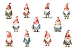 Watercolor Christmas Gnomes. Clipart Bundle. Product Image 2