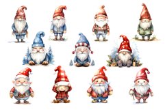 Watercolor Christmas Gnomes. Clipart Bundle. Product Image 3