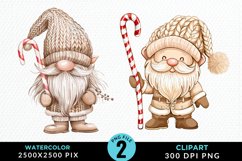 Watercolor Christmas Gnomes Clipart Product Image 1