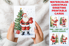 Bundle of Printable Watercolor Christmas Greeting Cards Product Image 3