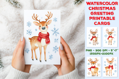 Bundle of Printable Watercolor Christmas Greeting Cards Product Image 5