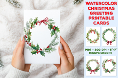 Bundle of Printable Watercolor Christmas Greeting Cards Product Image 6