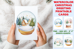 Bundle of Printable Watercolor Christmas Greeting Cards Product Image 7