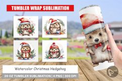 Tumbler Wrap Watercolor Christmas Hedgehog Product Image 1