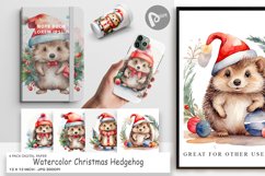 Digital Paper Watercolor Christmas Hedgehog Product Image 1