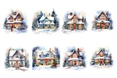 Watercolor Christmas Home. Clipart Bundle. Product Image 2