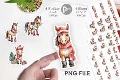 Sticker Watercolor Christmas Horse Product Image 1