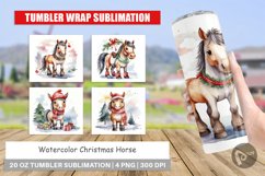 Tumbler Wrap Watercolor Christmas Horse Product Image 1