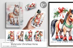 Digital Paper Watercolor Christmas Horse Product Image 1