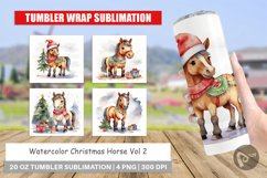 Tumbler Wrap Watercolor Christmas Horse Product Image 1