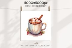 watercolor Christmas Hot Chocolate Coffee Clipart Cup PNG Scrapbooking Nursery wall art card making collage printable files xmas decor junk journal sublimation santa, xmas sublimation nursery, holiday winter  food drink