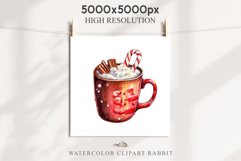 watercolor Christmas Hot Chocolate Coffee Clipart Cup PNG Scrapbooking Nursery wall art card making collage printable files xmas decor junk journal sublimation santa, xmas sublimation nursery, holiday winter  food drink