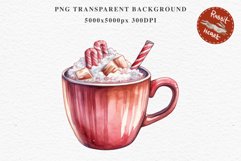 watercolor Christmas Hot Chocolate Coffee Clipart Cup PNG Scrapbooking Nursery wall art card making collage printable files xmas decor junk journal sublimation santa, xmas sublimation nursery, holiday winter  food drink