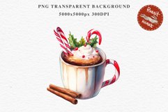 watercolor Christmas Hot Chocolate Coffee Clipart Cup PNG Scrapbooking Nursery wall art card making collage printable files xmas decor junk journal sublimation santa, xmas sublimation nursery, holiday winter  food drink