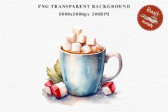watercolor Christmas Hot Chocolate Coffee Clipart Cup PNG Scrapbooking Nursery wall art card making collage printable files xmas decor junk journal sublimation santa, xmas sublimation nursery, holiday winter  food drink