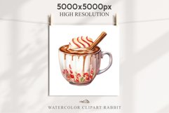 watercolor Christmas Hot Chocolate Coffee Clipart Cup PNG Scrapbooking Nursery wall art card making collage printable files xmas decor junk journal sublimation santa, xmas sublimation nursery, holiday winter  food drink