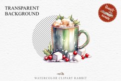 watercolor Christmas Hot Chocolate Coffee Clipart Cup PNG Scrapbooking Nursery wall art card making collage printable files xmas decor junk journal sublimation santa, xmas sublimation nursery, holiday winter  food drink
