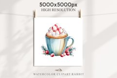 watercolor Christmas Hot Chocolate Coffee Clipart Cup PNG Scrapbooking Nursery wall art card making collage printable files xmas decor junk journal sublimation santa, xmas sublimation nursery, holiday winter  food drink