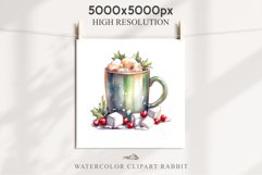 watercolor Christmas Hot Chocolate Coffee Clipart Cup PNG Scrapbooking Nursery wall art card making collage printable files xmas decor junk journal sublimation santa, xmas sublimation nursery, holiday winter  food drink