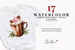 Watercolor Christmas Hot Cocoa Clipart Product Image 2
