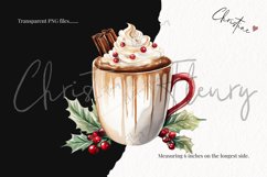 Watercolor Christmas Hot Cocoa Clipart Product Image 3
