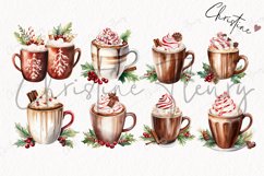 Watercolor Christmas Hot Cocoa Clipart Product Image 4