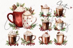 Watercolor Christmas Hot Cocoa Clipart Product Image 5