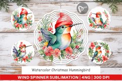 Wind Spinner Watercolor Christmas Hummingbird Product Image 1