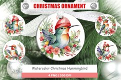 Christmas Ornaments Watercolor Christmas Hummingbird Product Image 1
