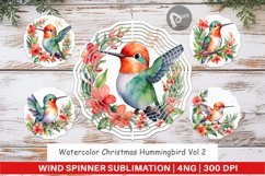 Wind Spinner Watercolor Christmas Hummingbird Product Image 1