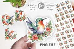 Sticker Watercolor Christmas Hummingbird Product Image 1